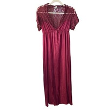 Vintage MOVIE STAR Medium Burgundy Lace Trim Intimates Dress