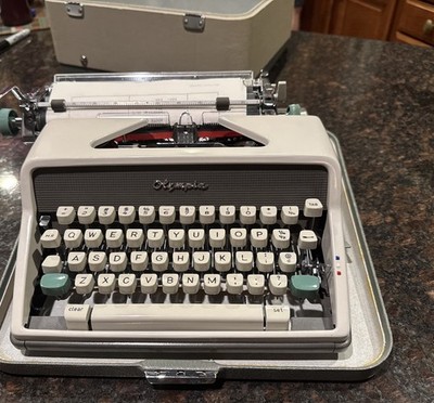 West German Made 1961 Olympia Deluxe Typewriter With Case From ND Office Supply