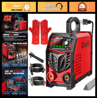 250Amp Dual Voltage Stick Welder 110V/220V, Portable ARC Welding Machine Kit, LE