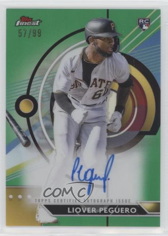 2023 Topps Finest Green Refractor 57/99 Liover Peguero Rookie Auto RC 0u0l