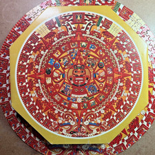 RARE Vintage LA PIEDRA DEL SOL Aztec Sun God Round 500 Pc Puzzle COMPLETE