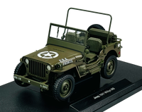 Welly 1941 Jeep Willys Mb Green Military Open Top 1:18 Die Cast Metal Model New