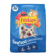 Purina Friskies Dry Cat Food Seafood Sensations With Salmon, Tuna, 30 lb Bag