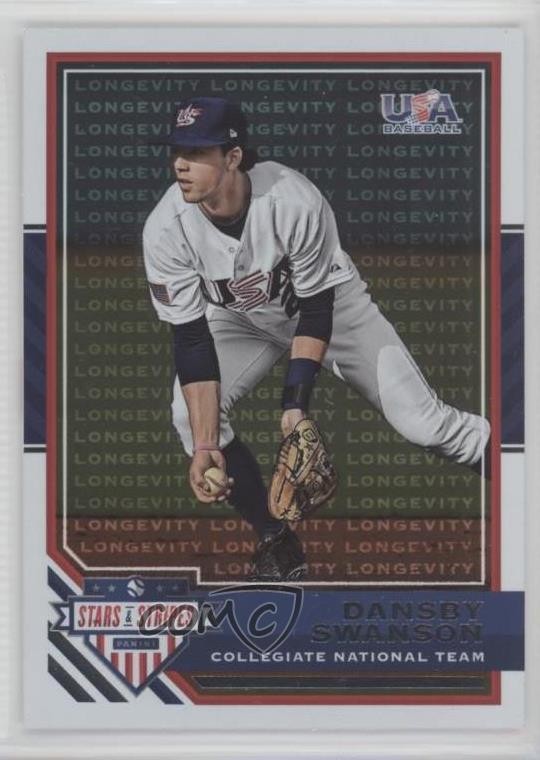 2017 Panini USA Baseball Stars & Stripes Longevity Dansby Swanson Rookie RC 3j2
