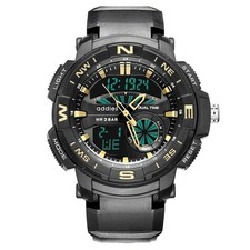 46MM ADDIESDIVE Military Quartz Diver Watch Men Silicone Waterproof Luminous NEW