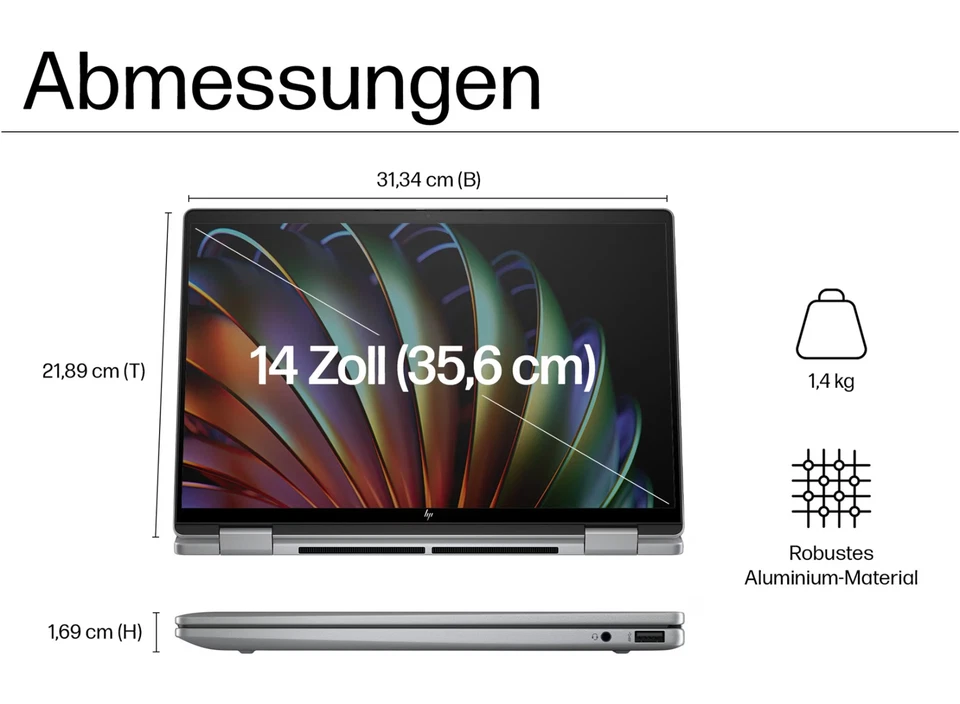 Notebook HP Envy x360 2-in-1 Laptop 14-fc0770ng Intel Core Ultra 7 155U NEU OVP - Bild 2 von 4