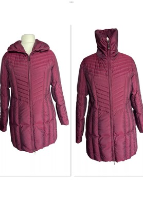 Junge Denmark Dk Pink/Wine Feather & Down Padded Coat With Zip Pockets Uk12