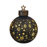 Led Dekoobjekt Kugel Festival Sterne H. 28Cm Schwarz Gold Glas Formano Winter