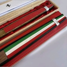 Ferrari Night Japan Red   FCJ 70th Folding Fan Set of 2 Rare New with Box