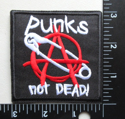  PUNKS NOT DEAD! ANARCHY SYMBOL BATTLE VEST JACKET EMBROIDERED IRON ON PATCH