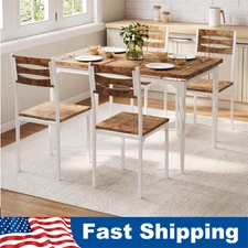 5 Piece Dining Table Set for 4, Kitchen Table with 4 Chairs Rectangular Table