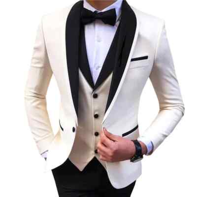 Wedding Evening Dress 3Pieces Jacket+Pants+Vest Men Suit Set Party Male  Blazer | eBay
