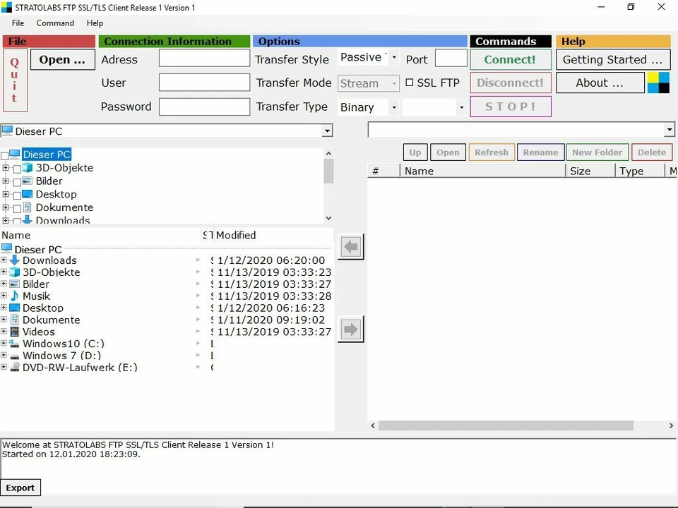 STRATOLABS FTP SSL/TLS Client für Windows Betriebssysteme* als Software-Download - Bild 3 von 4