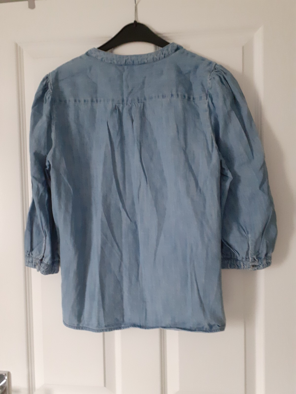 Light Blue Ladies Jean Look Top Blouse Size 12 (F & F) Tesco eBay