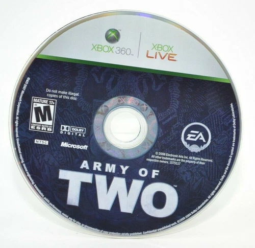 Army of Two (Microsoft Xbox 360, 2008 Video Game) Disc only Tested & Working