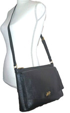   New Freshly Picked Classic Ebony Black Crossbody Diaper Bag Pebbled Organizer