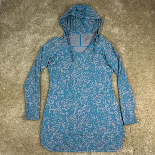 COOLIBAR Seacoast Hooded Swim Cover Up S Dress Aqua Vesta Fabric UPF50+