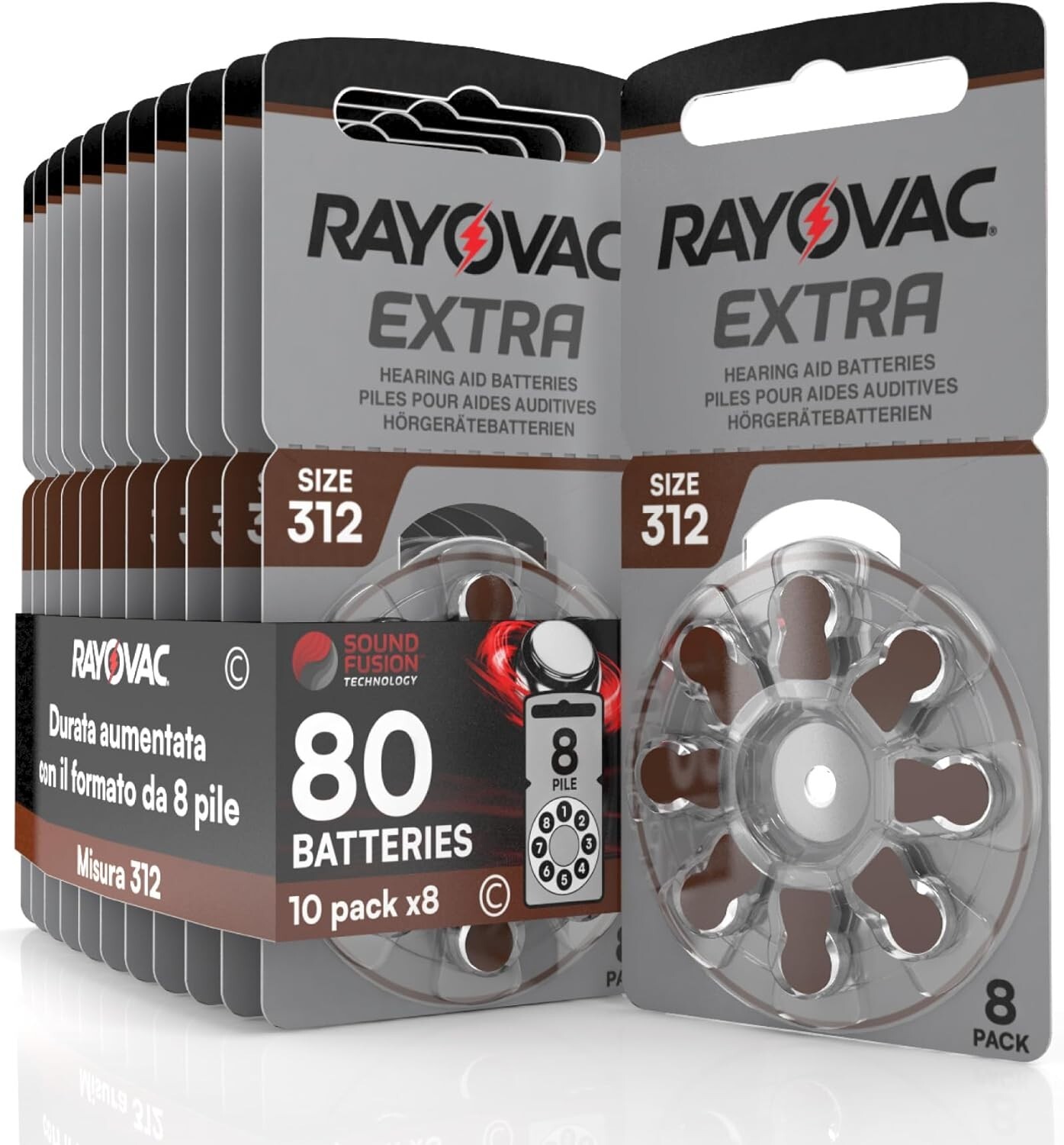 Piles pour appareil auditif 312 Rayovac à tension stable pour une audition claire