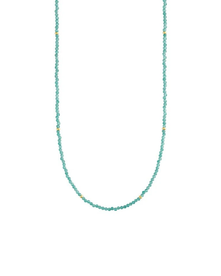 Delicados collares redondos facetados aguamarina azul con cuentas de piedras preciosas de 2-3 mm para mujer de 18"" Foto 3 de 4