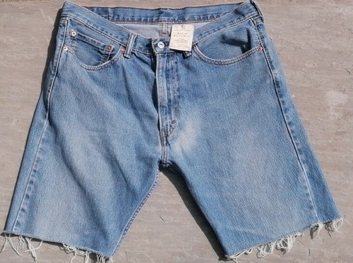 Blue Denim Raw Hem Shorts W36 