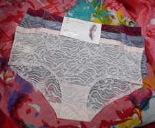 3 NEW JESSICA SIMPSON SIMPLY SMOOTHING WN SHEER LACE HIPSTER PANTIES M