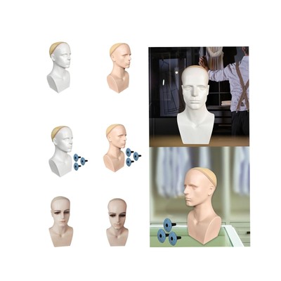 Männlicher Schaufensterpuppenkopf mit Schultern Kopf Modell Schönheitssalon Perücke Ausstellungsständer
