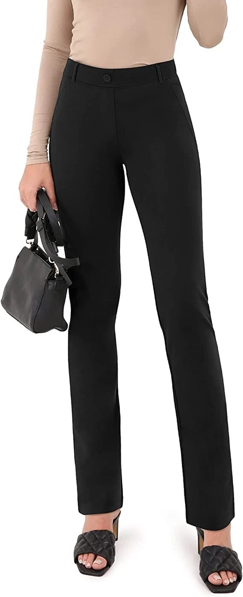 Womens Black Medium Business Casual Jeggings Pants Faux Pockets