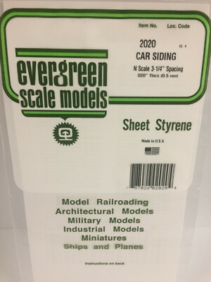 Evergreen EV2020 Bogen Gestreift Styrolfrei Weiß 15x30cm 0,50mm Skala N Modell