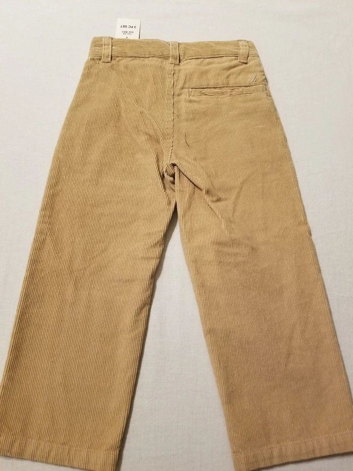 NUEVO CON ETIQUETAS Nautica Niños Talla 4 Pantalones Camisa Cárdigan Suéter Conjunto de 3 Piezas Rojo Negro Tostado Niños Foto 4 de 4