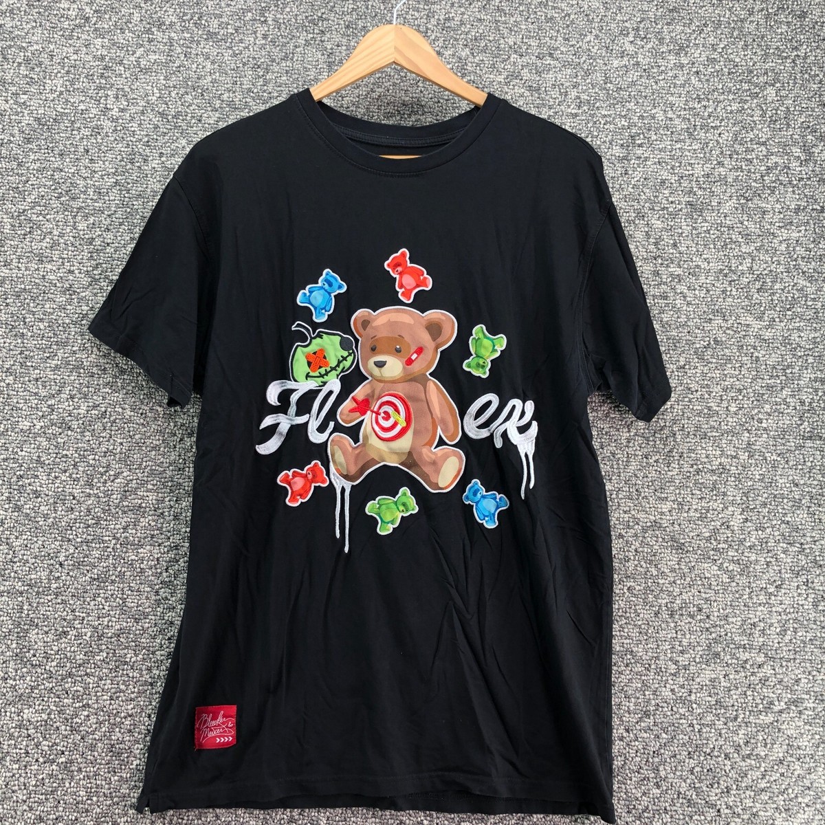 Bleecker & Mercer Tee T-Shirt Black Mens Sz L Flex Teddy Bears