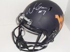 WILL GRIER SIGNED WEST VIRGINIA MOUNTAINEERS FULL SIZE MATTE NAVY HELMET JSA COA — photo 2