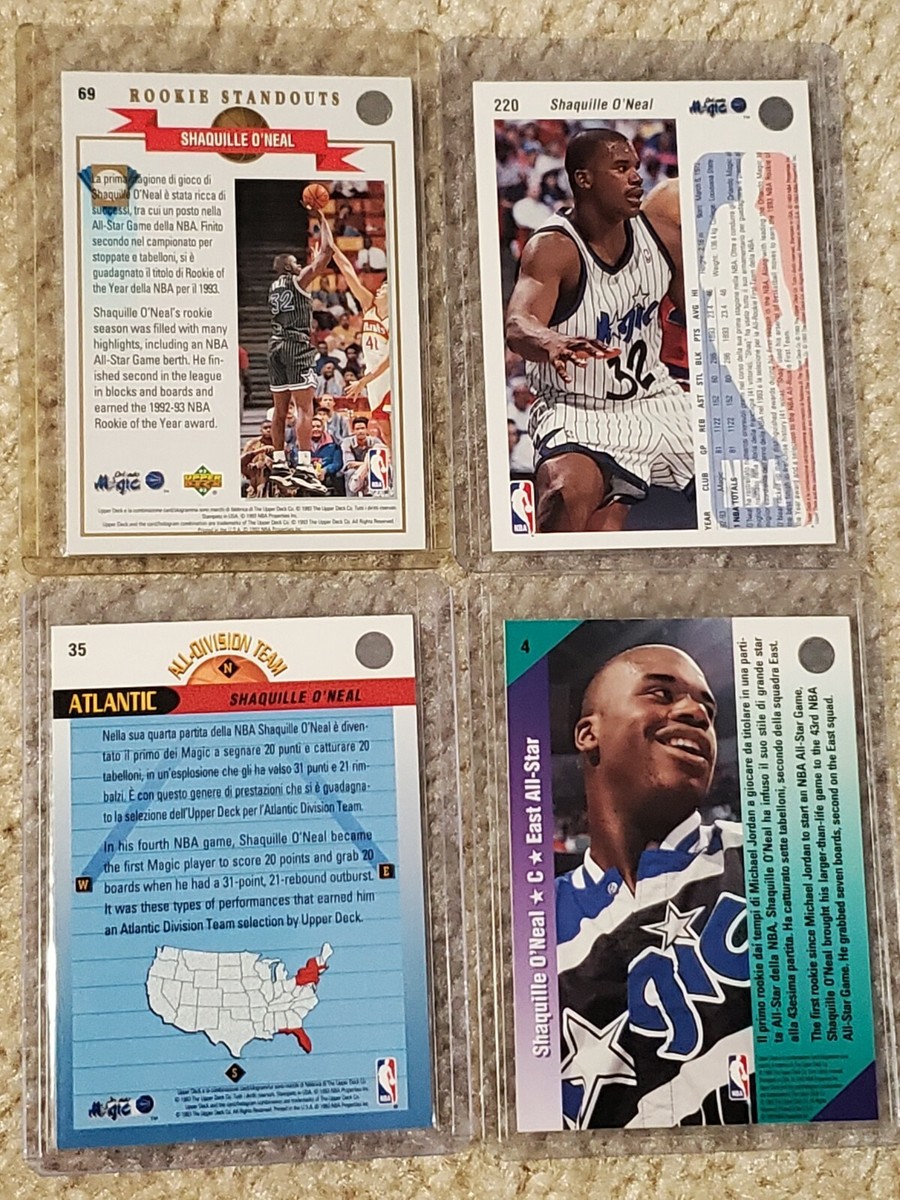 1992-93 ITALIAN EURO UPPER DECK SHAQUILLE O'NEAL SHAQ CARD ROOKIE RC LOT