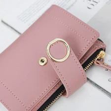 Women Leather Short Wallet Credit Card Holder Mini Bifold Purse Cash Coin Pocket
