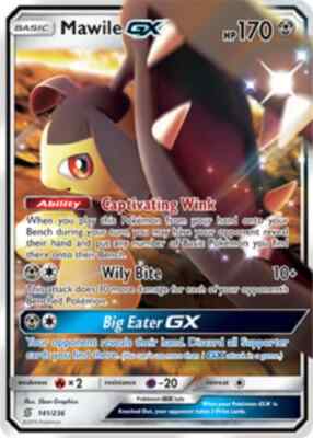 Mawile GX 141/236 Holo Ultra Rare Kosmische Finsternis Sonne & Mond Pokemon Karten TCG NM