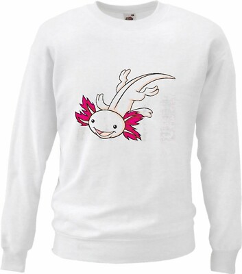 Sweatshirt LUSTIGE AXOLOTL - UNTERWASSERMONSTER - AXO - AXOS - AQUARIUM in Weiß