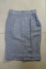 VTG Claude Montana 80's Light Grey Hi Rise Back Zip Lined Straight Skirt 38 US4