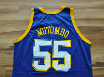 Dikembe Mutombo Denver Nuggets Champion Jersey Blue NBA Men 48 XL