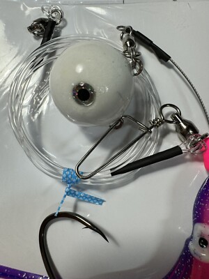 Leurre De Pêche Mer NORVÈGE LIVE BAIT BULLSEYE BALL - 285g - Phosphorescent - Montage Flétan Cabillaud 10/0