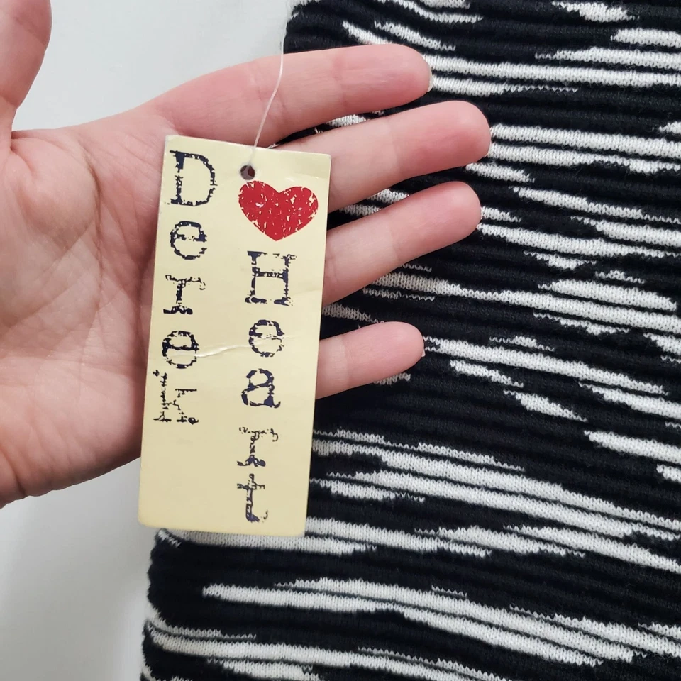 Minifalda ceñida al cuerpo a rayas cebra blanca negra Derek Heart Junior nueva con etiquetas L Foto 2 de 4