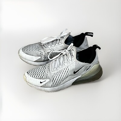 Nike Air Max 270 Low Sneakers Running Shoes White Black AH8050-100 Mens Sz 8.5