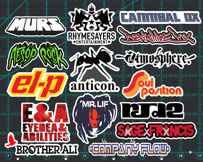 15 Underground Hip-Hop Sticker Pack - Clear, Holographic, or White - Rap Def Jux