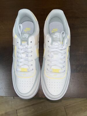 Nike Air Force 1 Shadow Pearl Wht Citron Tint Sz 12 Women Sz 10.5 Men Box No Lid