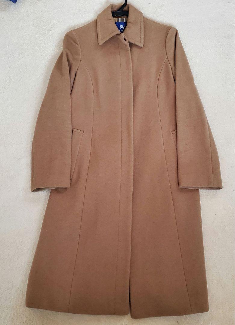 BURBERRY BLUE LABEL Long Coat Wool 38 M Camel Beige Women's #D2711A