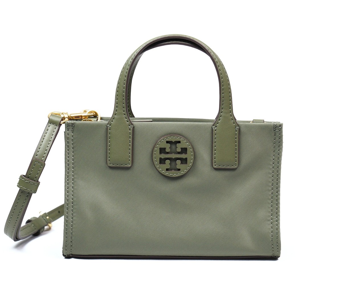 トートバッグ Tory Burch Mini Tote bag Latest Tory Burch ELLA Palm Leaf Green Nylon Mini Tote