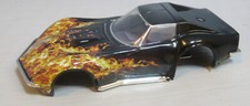TOMY AFX BLACK FLAMED VETT FOR MEGA G CHASSIS HO SLOT CAR BODY ONLY