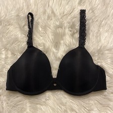 Natori 32C Bra Black Pure Luxe Full Fit Underwire Back Closure 732080
