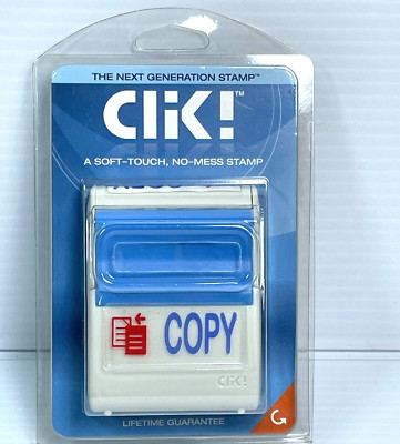 Click! ''COPY'' Self Inking Rubber Stamp Blue and Red 1.5'' Stamp Made in USA