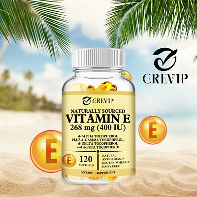 120pcs Naturally Sourced Vitamin E-Heart Health, Brain Function & Immune Defense