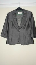 Bnwot Ladies Minuet Black & Silver 3/4 Sleeve Fully Lined Jacket Size 10