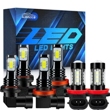 For Toyota Prius 2010-2017 Combo LED Headlight High Low Beam + Fog Light Bulbs